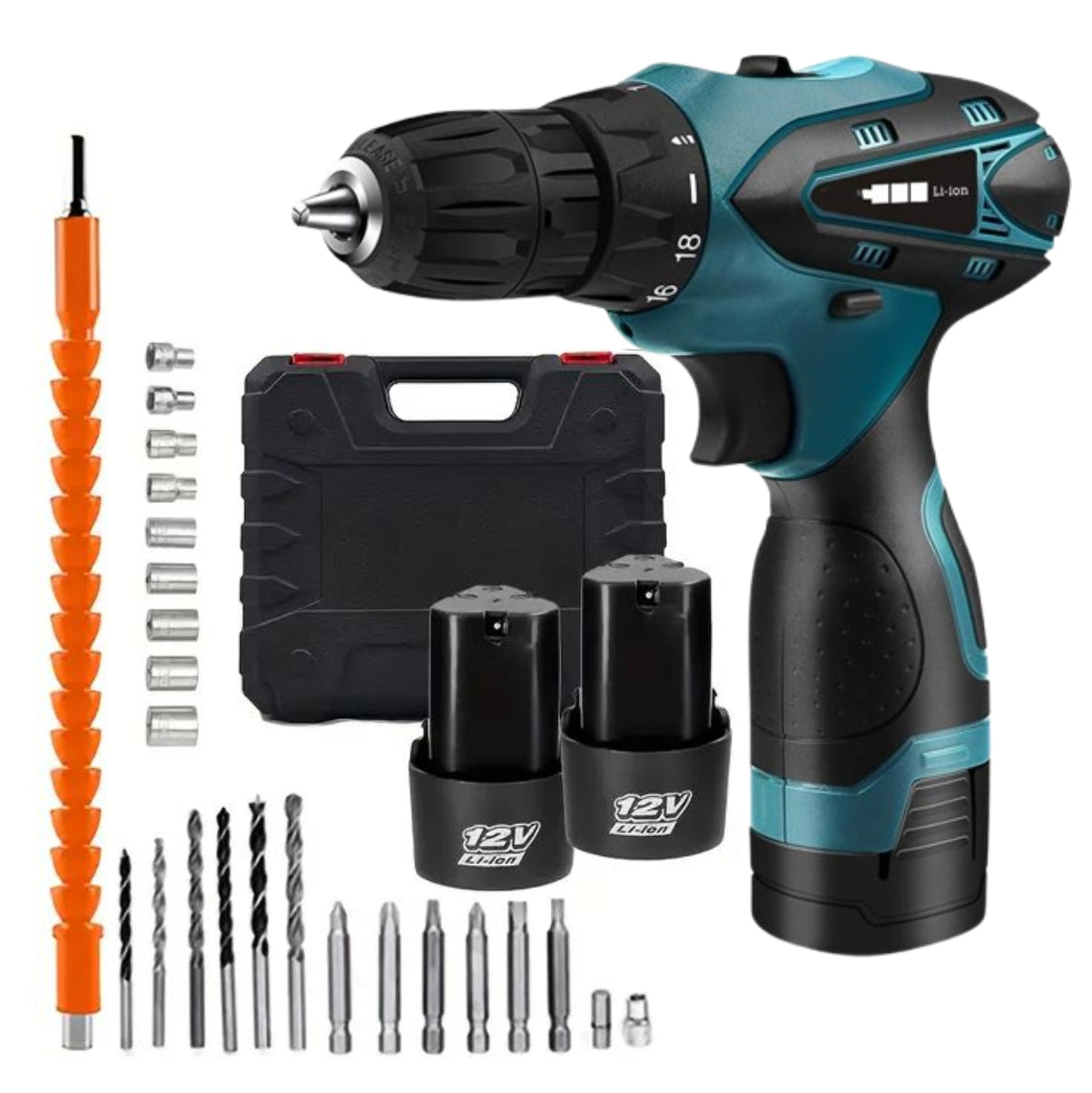 Taladro de mano 2 Batería Mas Accesorios